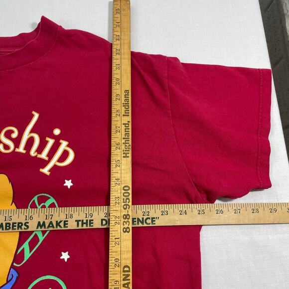 VTG Winnie the Pooh Christmas Holiday Red Nightgown Tunic, One Size Fits Most - Picture 4 of 5